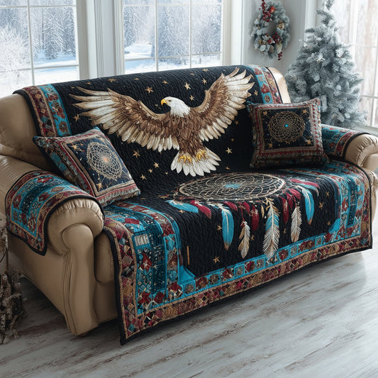 Aztec Eagle Quilted Sofa Cover NCU0HNH647