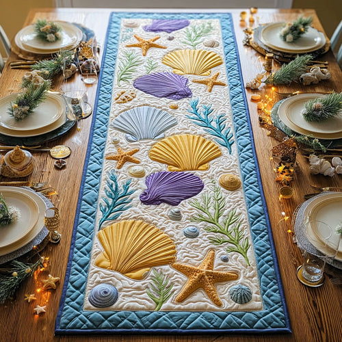 Azure Ocean Quilted Table Runner NCU0HNH829