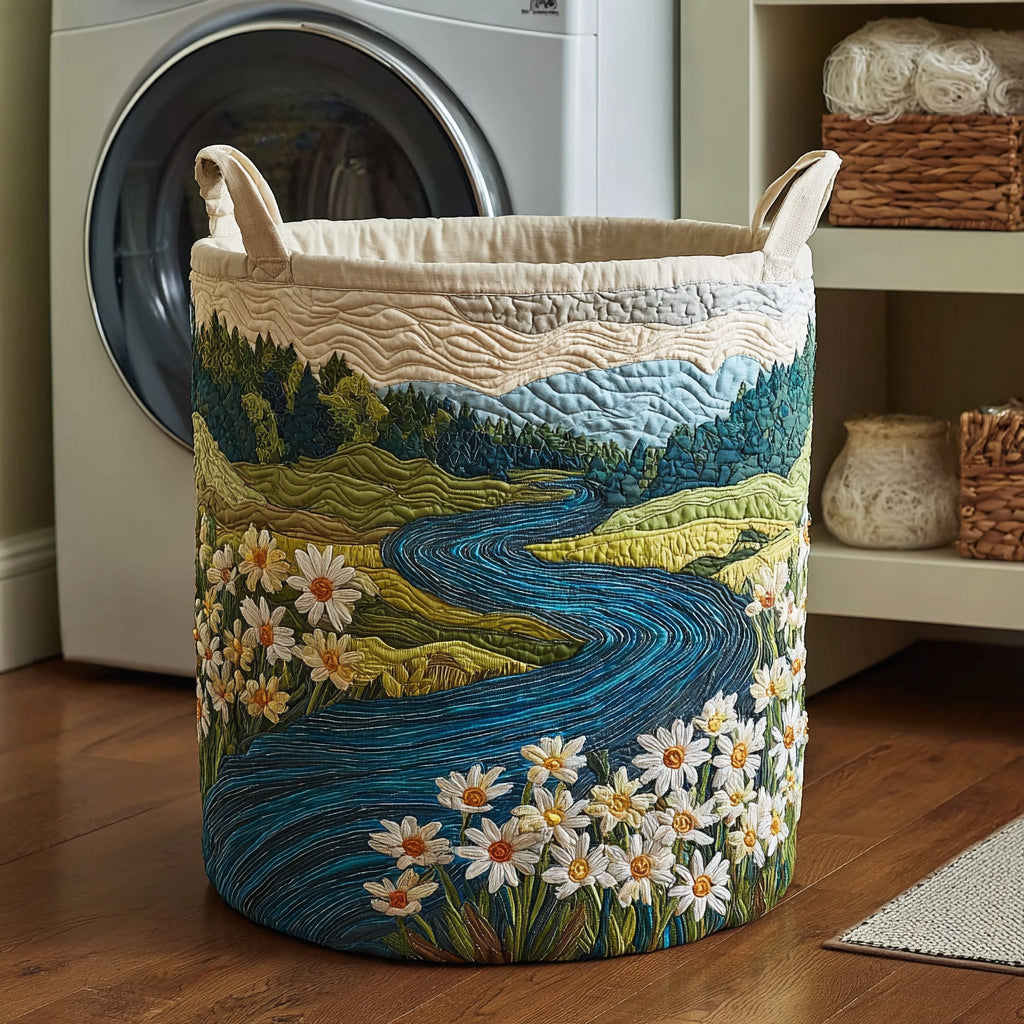 Azure River Quilted Laundry Basket NCU0HNH781