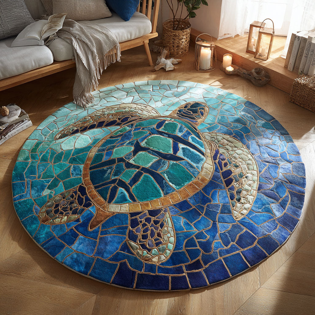 Azure Voyage Round Carpet NCU0TV819