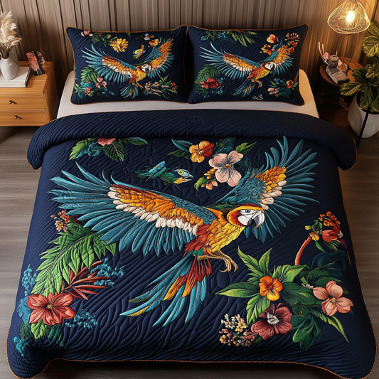 Azure Wings 3-Piece Quilted Bedding Set NCU0NVH739
