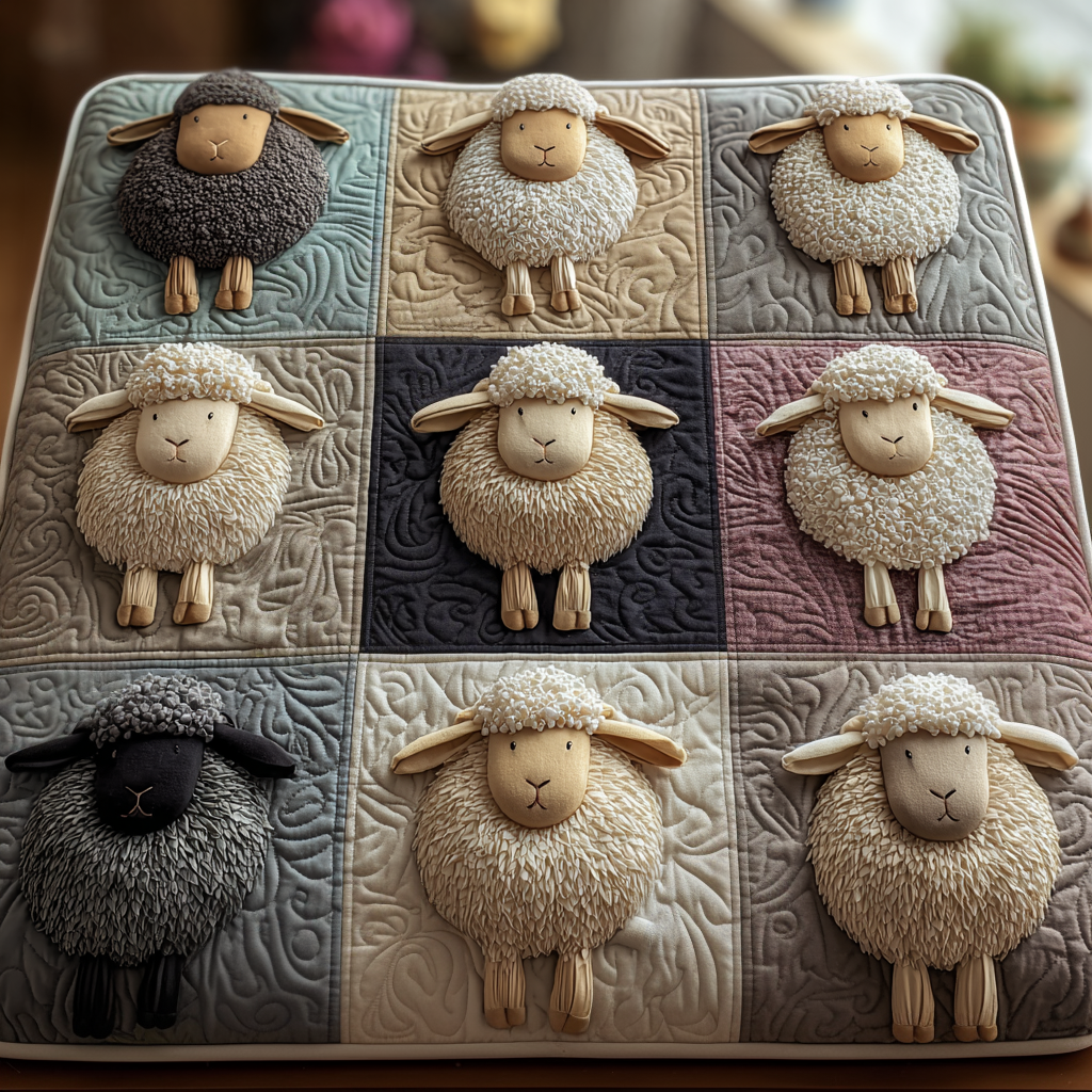 Baa Baa Bliss Quilted Washer and Dryer Cover NCU0DV809