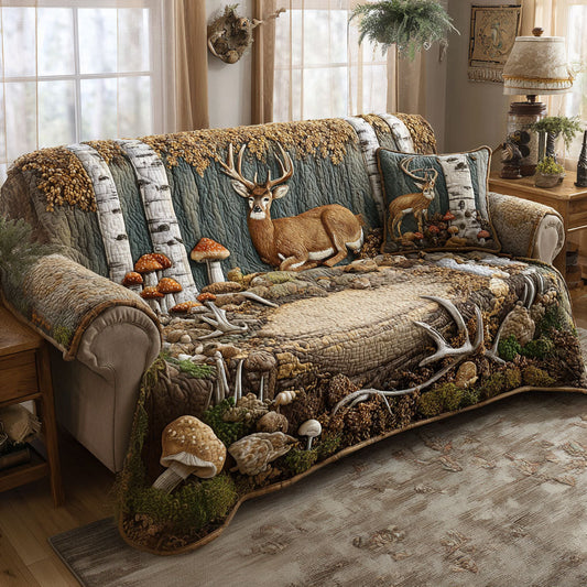 Backwoods Buck Quilted Sofa Cover NCU0PTT2435