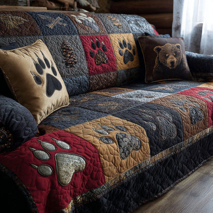 Backwoods Paw Quilted Sofa Cover NCU0PTT2612