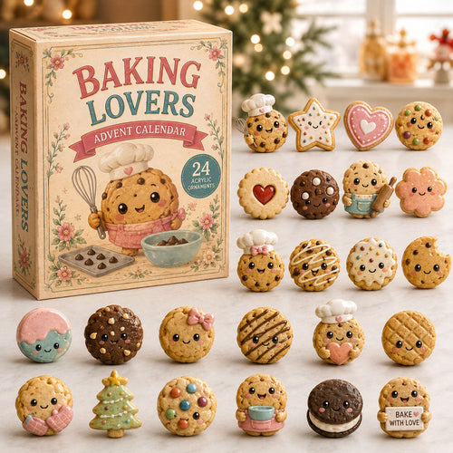 CHRISTMAS KICKOFF 40% OFF - Baking Lovers Cookie Advent Calendar 2026 - 24-Day Festive Countdown, Acrylic Charms Blind Box - Gift For Baking Lovers AC0TM081
