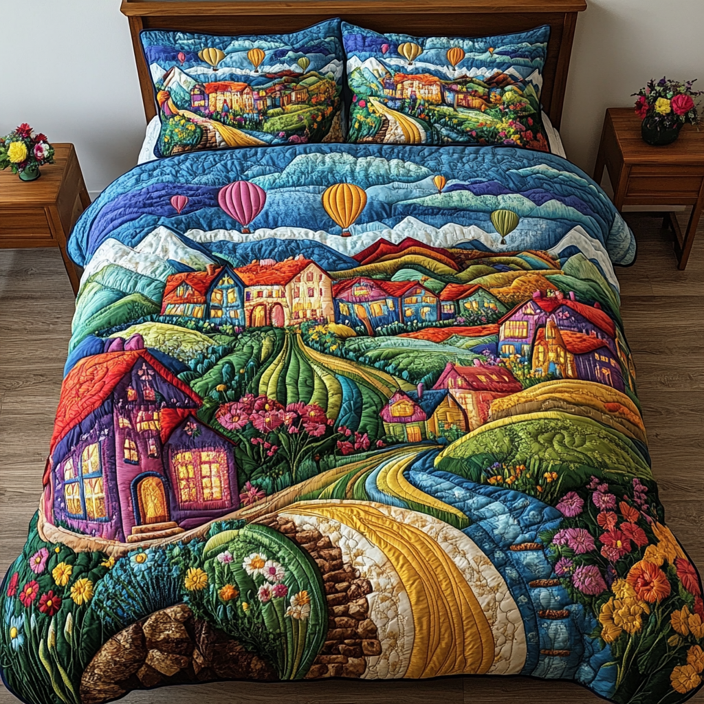 Balloon Bliss 3-Piece Quilted Bedding Set NCU0NVH297