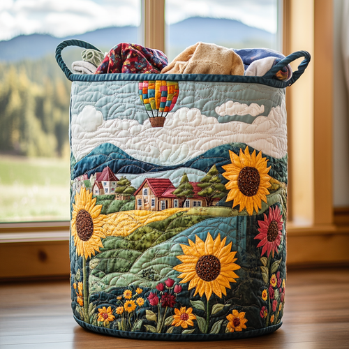 Balloon Meadow Quilted Laundry Basket NCU0PVL401