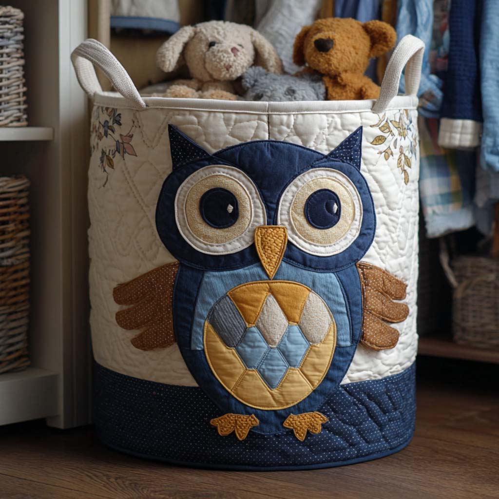 Noble Tribal Owl Quilted Laundry Basket NCU0HNH527