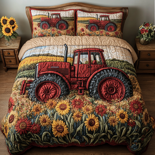 Barn Tracks 3-Piece Quilted Bedding Set NCU0NVH708