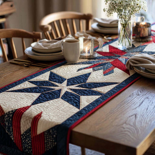 Barnstar Heritage Quilted Table Runner NCU0DQQ0522