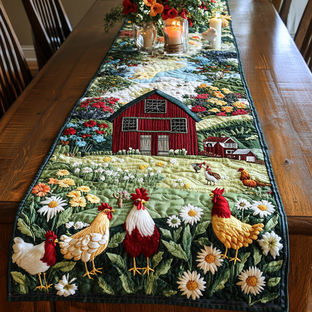 Barnyard Beauty Quilted Table Runner NCU0NVH409