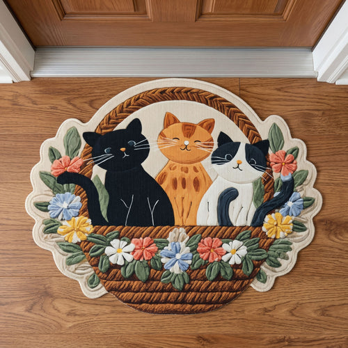 Basket Cats Custom Shape Doormat NCU0NNT3092