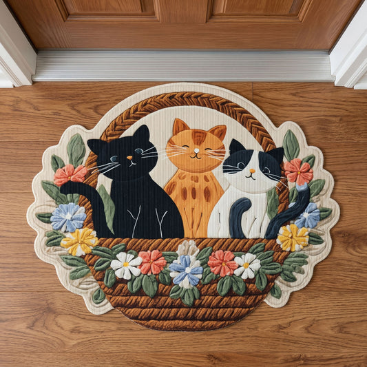Basket Cats Custom Shape Doormat NCU0NNT3092