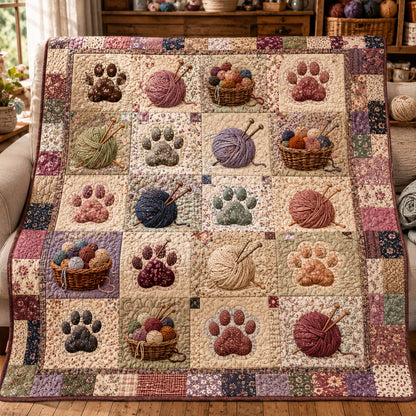Basket of Paws Quilted Blanket NCU0NTV1134