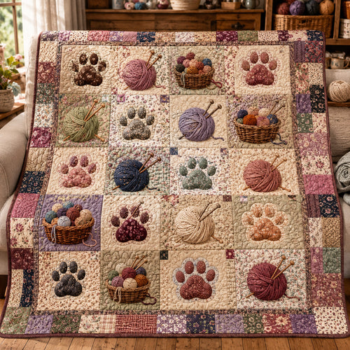 Basket of Paws Quilted Blanket NCU0NTV1134