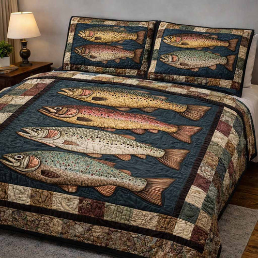 Bass Strike 3-Piece Quilted Bedding Set NCU0NXD1690