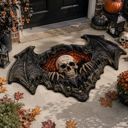 Bat Skull Rift Custom Shape Doormat NCU0DV2307