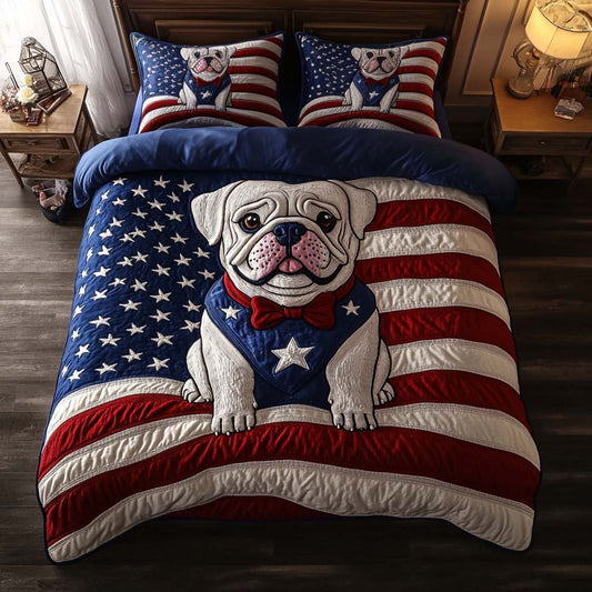 Battlefield Bulldog 3-Piece Quited Bedding Set NCU0NNT845