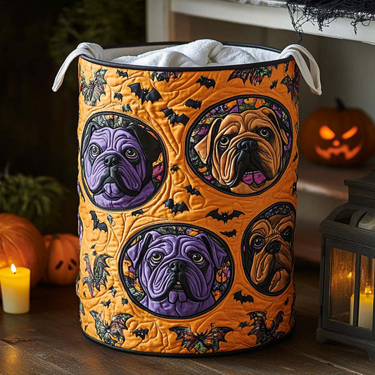 Batty Bulldogs Quilted Laundry Basket NCU0NXD318