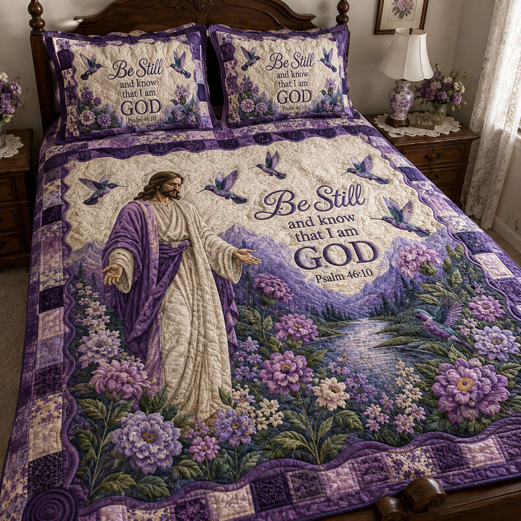 Be Still 3-Piece Quilted Bedding Set NCU0PTT3374