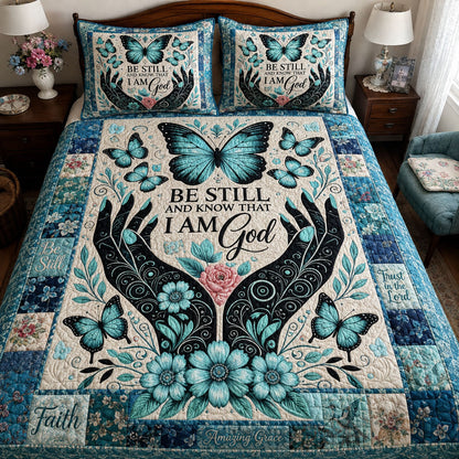 Be Still And Know 3-Piece Quilted Bedding Set NCU0PTT3375