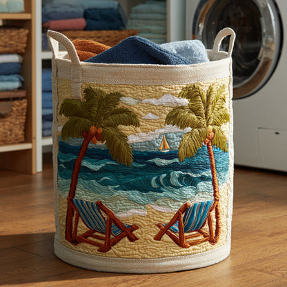 Beach Breeze Quilted Laundry Basket NCU0HNH365