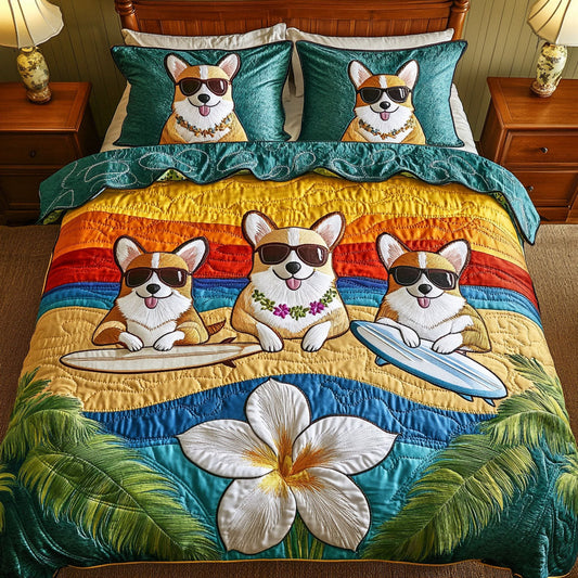 Beach Buddies Trio 3-Piece Quilted Bedding Set NCU0NNT708