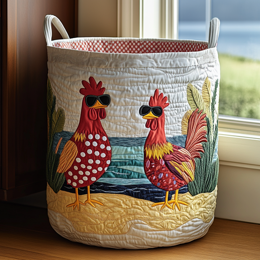 Beach Chicks Quilted Laundry Basket NCU0PVL378