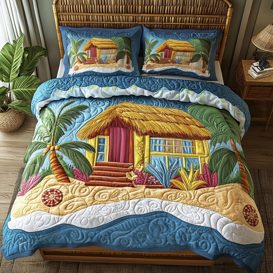 Beachfront Bliss 3-Piece Quilted Bedding Set NCU0NVH699