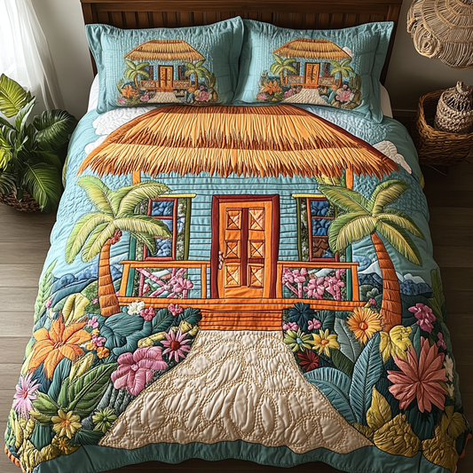 Beachfront Escape 3-Piece Quilted Bedding Set NCU0NVH694