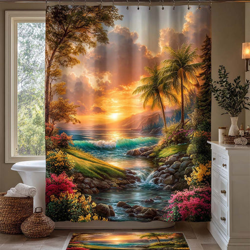 Beachy Boho Glow Shower Curtain NCU0DQQ0382
