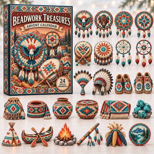 CHRISTMAS KICKOFF 40% OFF - Beadwork Treasures Advent Calendar 2026 - 24-Day Festive Countdown, Acrylic Charms Blind Box - Gift For Family and Friends AC0TD012