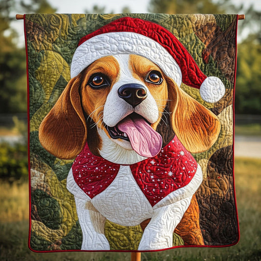 Beagle Festive Spirit Quilted Blanket NCU0PT1598