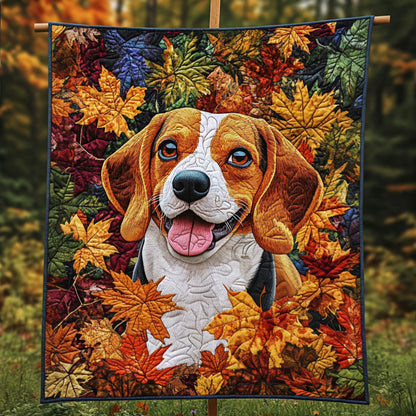 Beagle Leaf Adventure Quilted Blanket NCU0PT1605