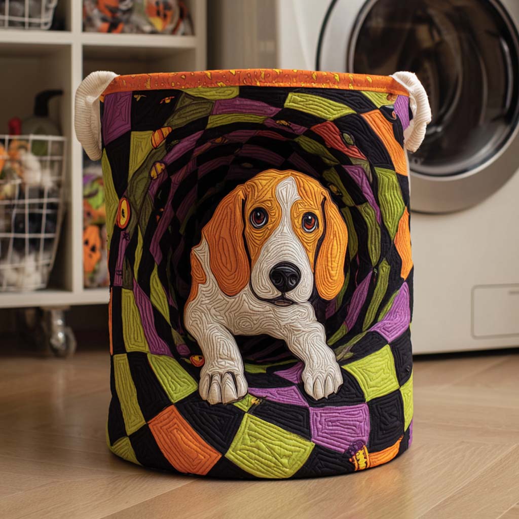 Beagle Spiral Tunnel Quilted Laundry Basket NCU0NXD329