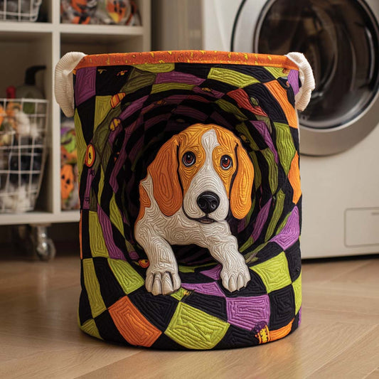 Beagle Spiral Tunnel Quilted Laundry Basket NCU0NXD329