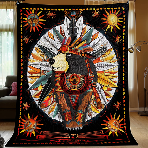 Bear Clan Heritage Quilted Blanket NCU0TH807