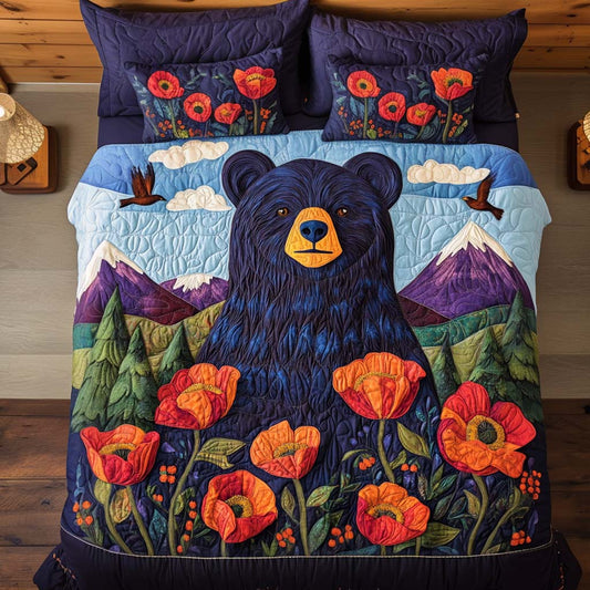 Bear Bliss 3-Piece Quilted Bedding Set NCU0NNT1944