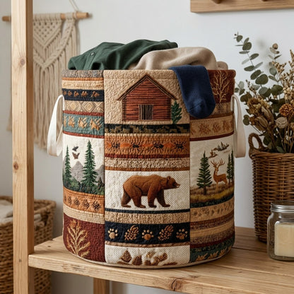Bear Cabin Quilted Laundry Basket NCU0PVL818