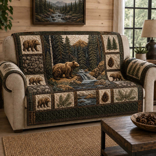 Bear Creek Quilted Sofa Cover NCU0DQQ0880