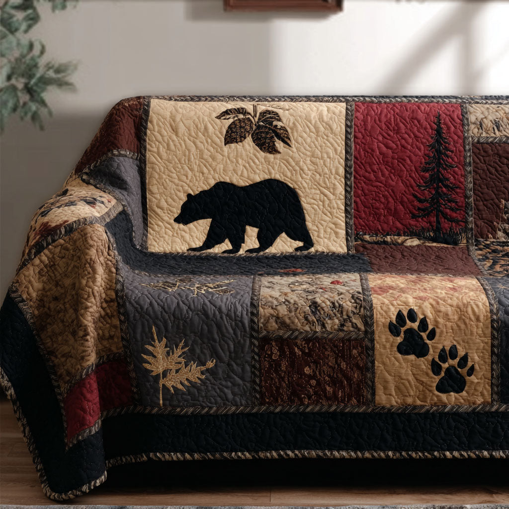 Bear Creek Lodge Quilted Sofa Cover NCU0PTT2630