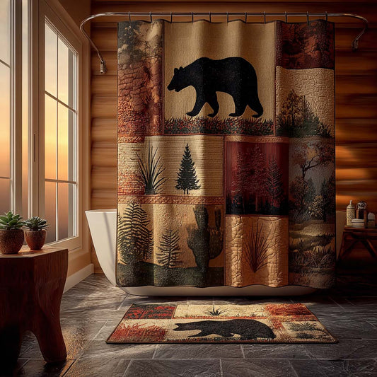 Bear Creek Patchwork Shower Curtain NCU0DQQ0727