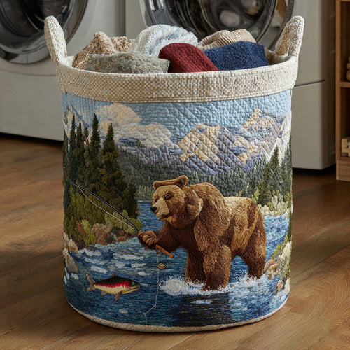 Bear Creek Quilted Laundry Basket NCU0HNH371