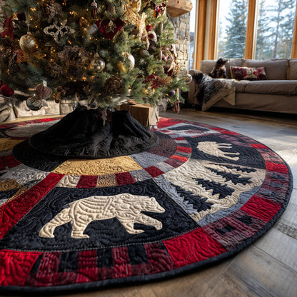 Bear Creek Retreat Christmas Quilted Tree Skirt NCU0PTT1869
