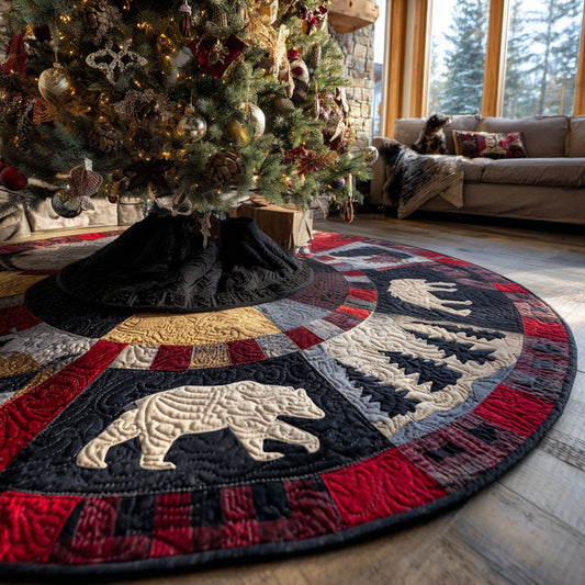 Bear Creek Retreat Christmas Quilted Tree Skirt NCU0PTT1869