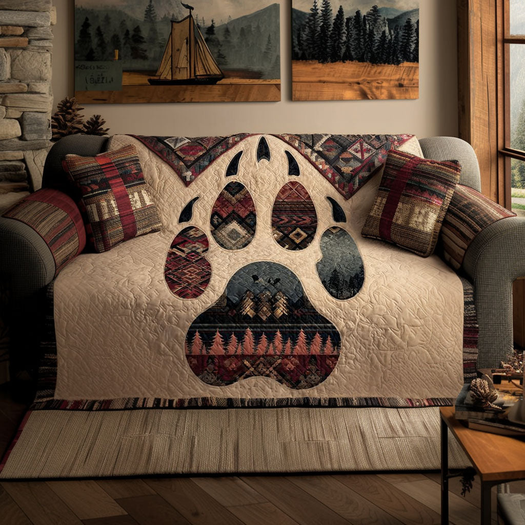 Bear Creek Rustic Patch Quilted Sofa Cover NCU0PTT2834