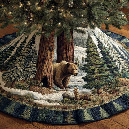 Bear Crossing Christmas Quilted Tree Skirt NCU0PVL766