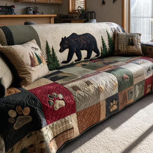 Bear Crossing Trail Quilted Sofa Cover NCU0PTT2631