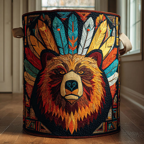 Bear Emblem Quilted Laundry Basket NCU0DDK2211