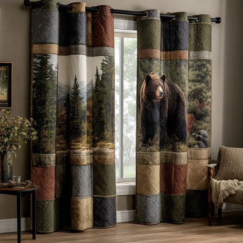 Bear Forest Calm Quilted Curtains NCU0NNT2876